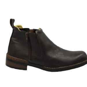 Bota Botina Masculina em Couro Café Nevada