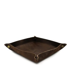Organizador de Mesa em Couro Porta Treco Marrom