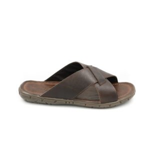 Sandália Chinelo De Couro Masculino Marrom Verona