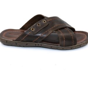 Sandalia Chinelo De Couro Masculino Marrom Siena