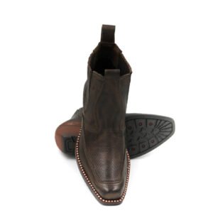 Bota Masculina Couro Texana Bico Quadrado Marrom Tyler