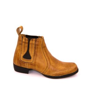 Bota Botina Masculina em Couro Conhaque  Austin