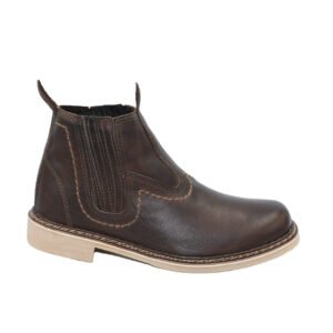 Bota Botina Masculina em Couro Marrom Belton
